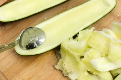 Évider les courgettes