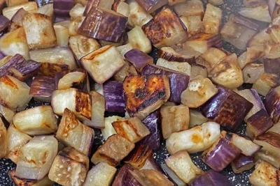 Cuisson des aubergines pour la ratatouille