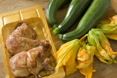 Les ingrédients de la recette de fleurs de courgette