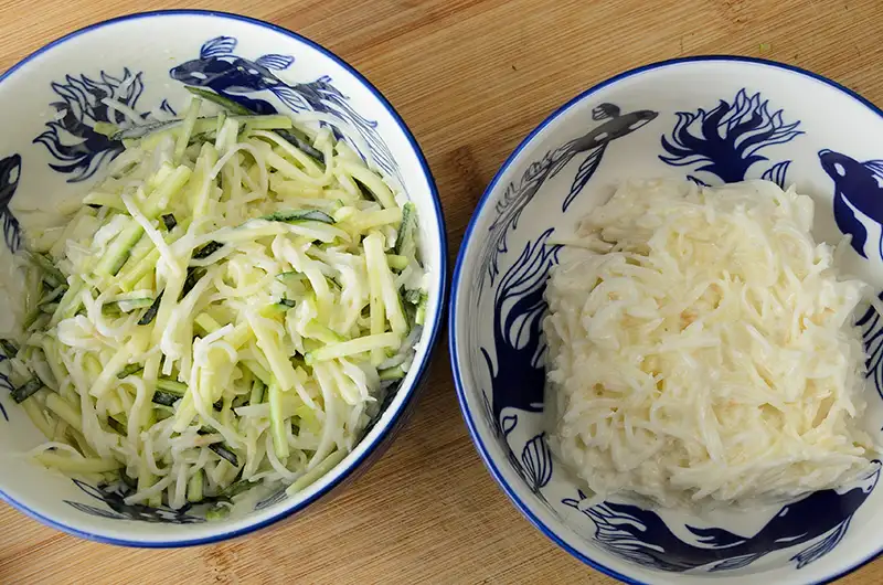 Celeri remoulade et courgette râpée