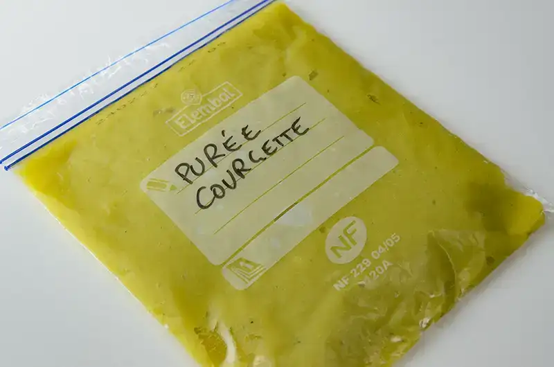 Congeler la purée de courgette